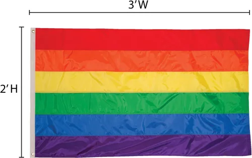 Miniatura 2 de In the Breeze 3700 - Bandera de arco iris con ojales, 2 x 3 pies