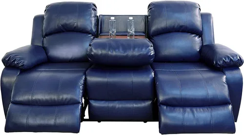 Miniatura 23 de Juego de muebles de sala de estar de cuero reconstituido con sofá reclinable, juego de sofá reclinable, silla de dos cuerpos, juegos de muebles