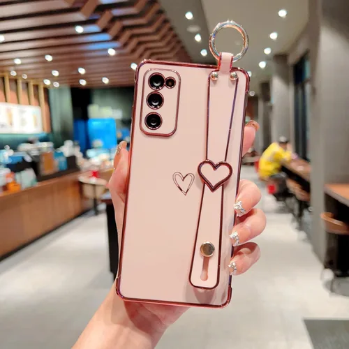 Miniatura 47 de ZTOFERA Funda diseñada para Samsung Galaxy S20 FE 5G, borde chapado de lujo, patrón de corazones de amor con pulsera y función atril, protección