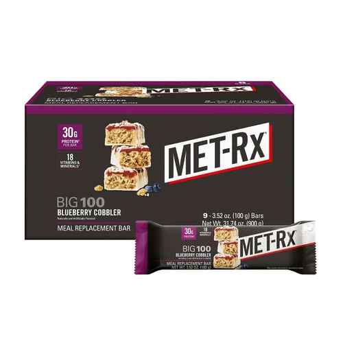 Miniatura 13 de MET-Rx Big 100 barras de proteínas colosales, Blueberry Cobbler, barras de reemplazo de comidas, 4