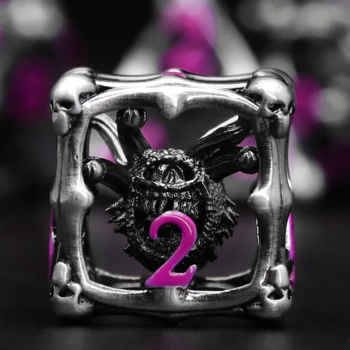 Miniatura 10 de Juego de dados de bala, dados de metal DND, dados de pistola ZHOORQI D6, regalos para D y D, juegos de rol (7 - plata de sangre)