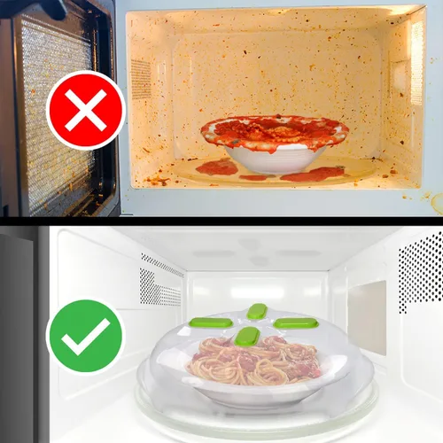 Miniatura 5 de Hover Cover Tapa magnética para microondas para alimentos Tapa transparente contra salpicaduras para microondas Tapa para plato de microondas