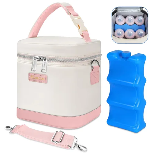 Miniatura 9 de Bolsa de refrigeración de leche materna Mancro con capacidad para 6 biberones de hasta 9 onzas, bolsa térmica para biberones con paquete de hielo