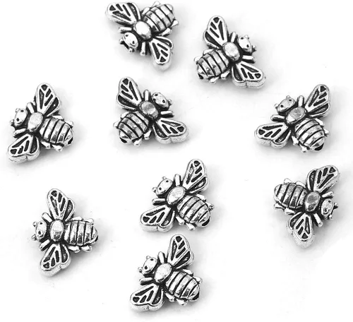 Miniatura 5 de JGFinds Abalorios espaciadores de animales, paquete de 95 con agujero de 0.06 pulgadas, Zinc, No es una piedra preciosa Jesús Pez Religioso
