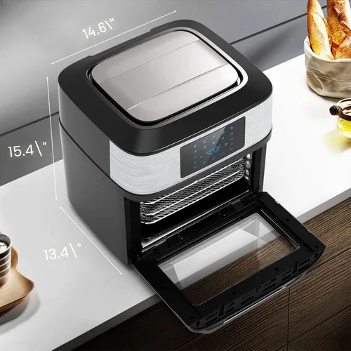 Miniatura 2 de Horno freidora de aire grande de 20 cuartos de galón, horno tostador 10 en 1, combo de freidora de aire con ventana para la familia, horno freidora