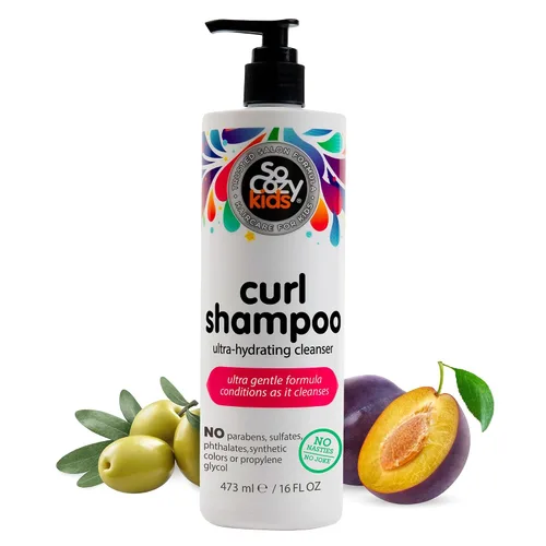 Miniatura 9 de SoCozy Champú para rizos Para cabello de niños Limpiador ultrahidratante Sin parabenos, sulfatos, colores ni tintes sintéticos, crema dulce
