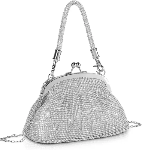 Miniatura 9 de UBORSE Bolso de mano con cuentas vintage de los años 20 para mujer, bolso formal de noche de boda, bolso de fiesta de cóctel con diamantes