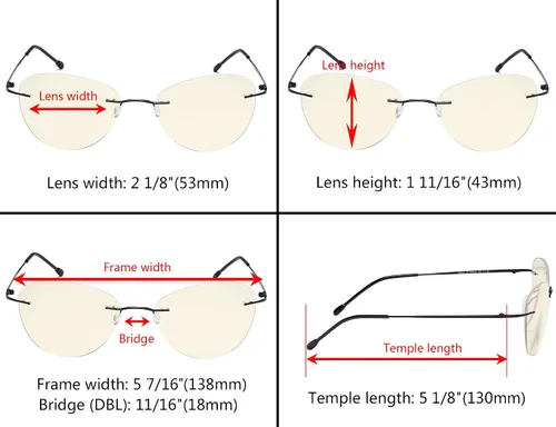 Miniatura 6 de Eyekepper Anteojos progresivos sin montura para lectores multifocal, filtro de luz azul, lentes de lectura piloto para mujer