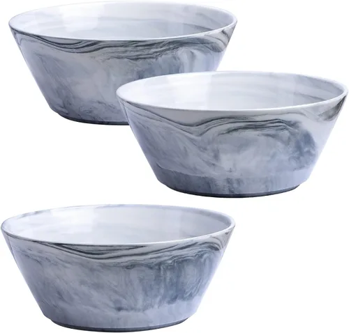 Miniatura 6 de Juego de 4 cuencos de cerámica de mármol gris Yundu, 30 onzas (887.2 ml) cuenco de ramen para fideos, cuencos de ensalada, cuencos grandes