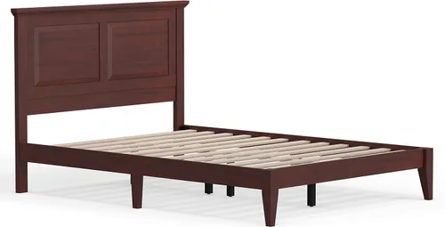 Miniatura 5 de Glenwillow Home Cama de plataforma de madera maciza estilo cabaña en tamaño matrimonial - Cereza clásica