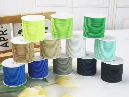 Miniatura 4 de 12 rollos de cuerda elástica colorida de 2 mm de diámetro, cuerda elástica redonda azul con cuentas para cuentas de burbuja de silicona Pony