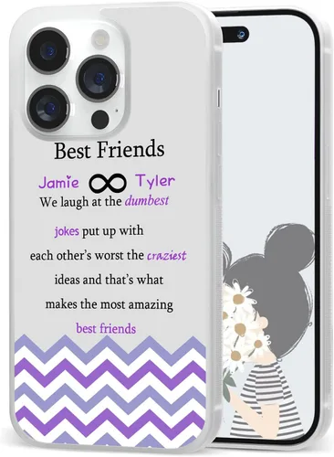 Miniatura 25 de Fundas de teléfono con nombre personalizado para mejores amigos iPhone 11 12 13 14 Pro Max Plus Mini X Xs Xr, Samsung Note 7 8 9 10 20 S21 S22 S23