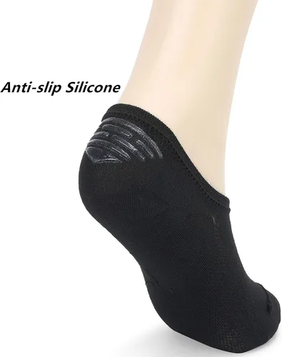 Miniatura 4 de Leotruny 6 pares de calcetines de bambú con diseño de malla de corte bajo antideslizantes sin presentación