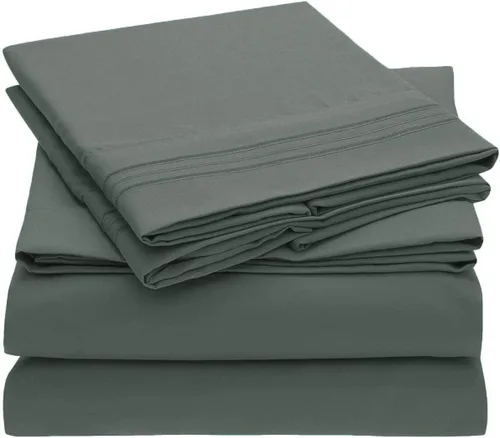Miniatura 10 de Home Must Haves Juego de ropa de cama de lujo bordada de color liso 2000, extra suave, acogedor, bolsillo profundo de 12 pulgadas con fundas