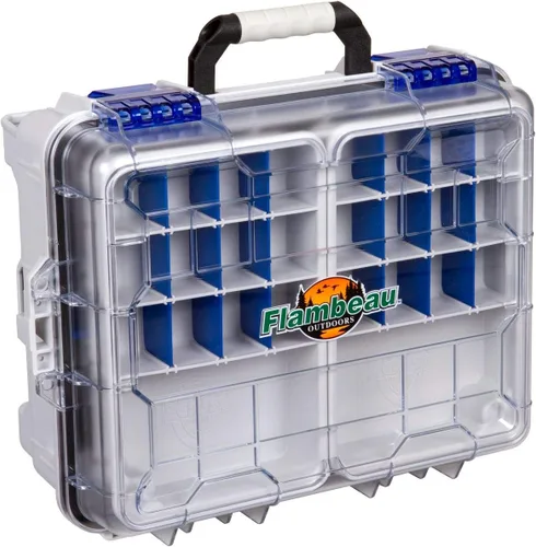 Miniatura 9 de Flambeau Outdoors 3000WPNC Maletín impermeable 3000, caja portátil impermeable para aparejos con bandejas, gris/transparente
