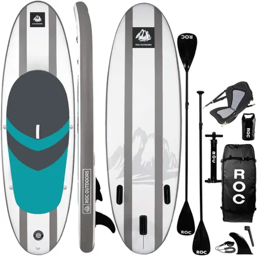 Miniatura 20 de Roc Tabla de remo inflable con accesorios de tabla de remo de SUP de alta calidad, diseño amplio y estable, cubierta antideslizante y cómoda