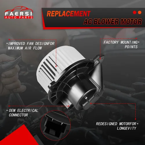 Miniatura 3 de FAERSI Motor soplador de plástico ABS con jaula de ventilador compatible con Dodge Ram 1500 2002-2008, Dodge Ram 2500 3500 2003-2009, Dodge Ram 4500