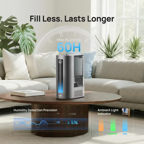 Miniatura 6 de Dreo - Humidificador de 6L para dormitorio, vapor cálido y frío inteligente para habitación grande, tiempo de funcionamiento silencioso de 60 horas