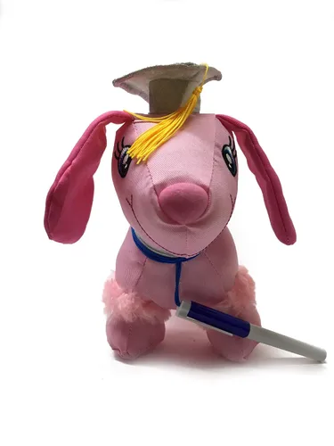 Miniatura 3 de Charming Toys Perro princesa de peluche de autógrafo de graduación con bolígrafo, Felicidades Grad! 9 pulgadas, color rosa
