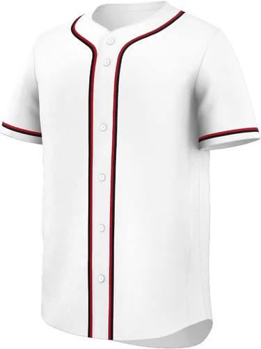 Miniatura 2 de KXK Camiseta de béisbol en blanco para hombre, casual, con botones, manga corta, uniforme deportivo de equipo activo