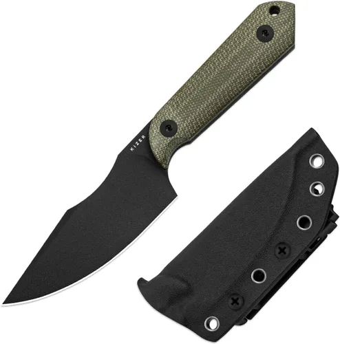 Miniatura 15 de Kizer Mini Harpoon Cuchillo de hoja fija con funda, cuchillo de caza de hoja de 3 V con mango de micarta, cuchillos pequeños EDC de hoja fija