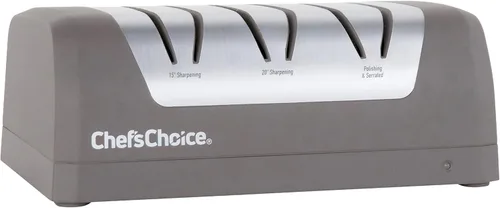 Afiladores de cuchillos eléctricos Chef’sChoice con batería recargable para cuchillos rectos y serrados de 15 y 20 grados usando abrasivos de
