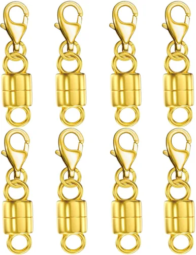 Miniatura 10 de Dailyacc Collar magnético de langosta Cierres y cierres de seguridad de oro de 14 quilates y plata convertidores de joyería para pulseras y extensor