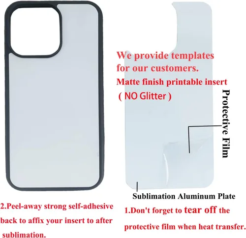 Miniatura 3 de JUSTRY 5 fundas negras de sublimación para teléfono compatibles con Apple iPhone 13 Pro Max, 6.7 pulgadas (2021), fácil de sublimar bricolaje, 2