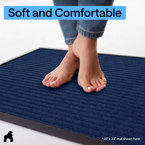 Miniatura 29 de GORILLA GRIP Tapete impermeable para puerta de protección de tráfico, 35 x 23 pulgadas, tapetes de entrada resistentes, tapetes comerciales con Negro