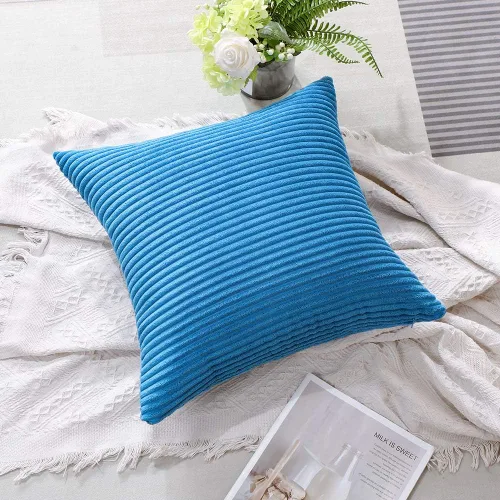 Miniatura 83 de Artscope Fundas de Almohada de Pana a Rayas Acogedoras Súper Suaves Decorativas Cuadradas Fundas de Cojín para Sofá Sillón Dormitorio Decoración