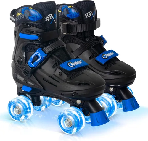 Nattork - Patines ajustables para niños, chicos y chicas adolescentes de 4 a 16 años - Idea de regalo genial con diseño de auto de carreras para