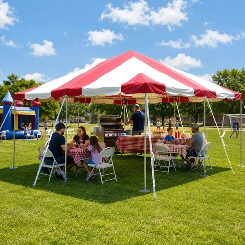 Miniatura 29 de Party Tents Direct Carpa para Fiesta de 20x30 - Marco de Acero - Gazebo al Aire Libre, Pabellón, Sombrilla para Sol, Refugio para Acampada - Verde