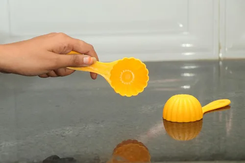 Miniatura 6 de Prasad - Cuchara de barro, molde de plástico para herramientas de cocina, cuchara de molde, color amarillo (paquete de 2)