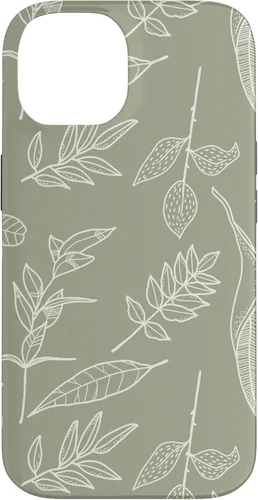 Miniatura 4 de Funda verde salvia para iPhone 13 Pro Max con diseño de hojas botánicas