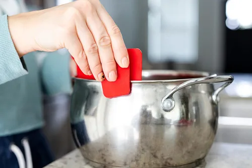 Miniatura 7 de Arlig Colador de pasta con clip de silicona, ajuste universal para todas las ollas y cuencos, escurridor a presión para carne, verduras, colador
