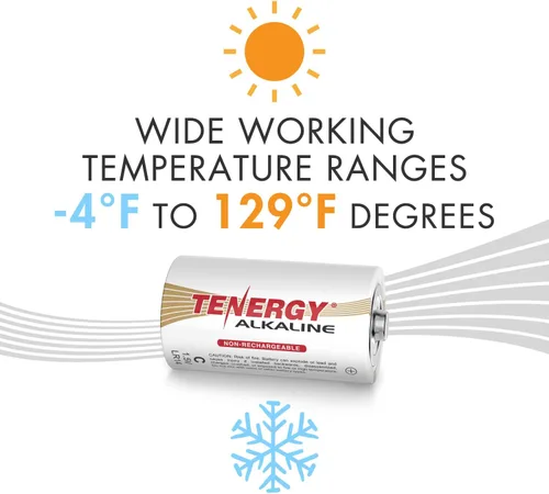 Miniatura 6 de Tenergy Batería alcalina LR14 de 1.5 V C, baterías no recargables C de alto rendimiento para relojes, controles remotos, juguetes y dispositivos