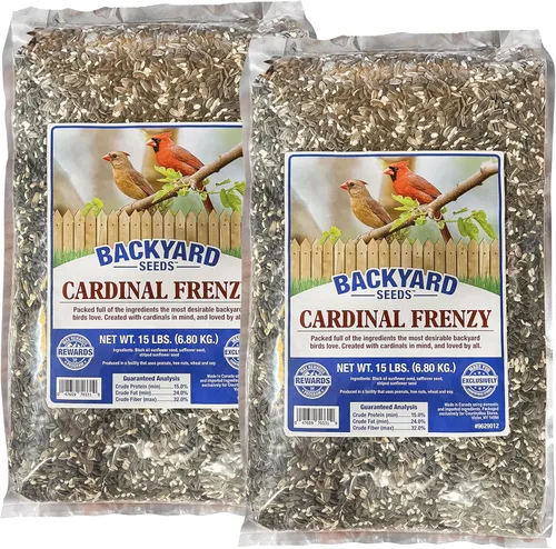 Miniatura 7 de Backyard Seeds - Mezcla de semillas de pájaro Cardinal Frenzy – 5 libras – Mezcla de aceite negro de alta calidad de girasol y cártamo – Alimento