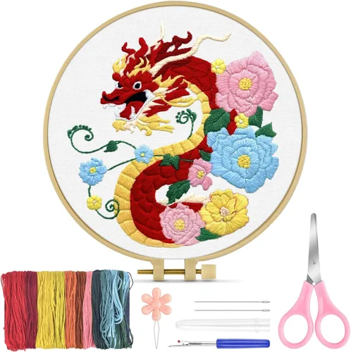 Miniatura 17 de TINDTOP Kit de Bordado para Principiantes Adultos, Kit de Bordado de Pájaros para Principiantes, Incluye Tela de Bordado Aros Hilos para Amantes