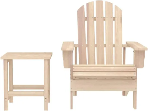 Miniatura 2 de Garden Chair, Natural Solid Fir Wood Adirondack, Standard Ergonomic Design, Weather-Resistant Outdoor Patio Furniture for Deck, Balcony, Lawn, Brown