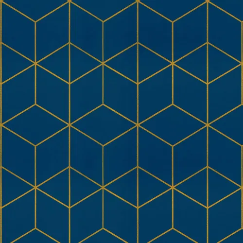 Miniatura 18 de Safiyya Papel tapiz geométrico azul y dorado, autoadhesivo, extraíble, impermeable, para paredes, rollo de vinilo de 118 x 17.3 pulgadas