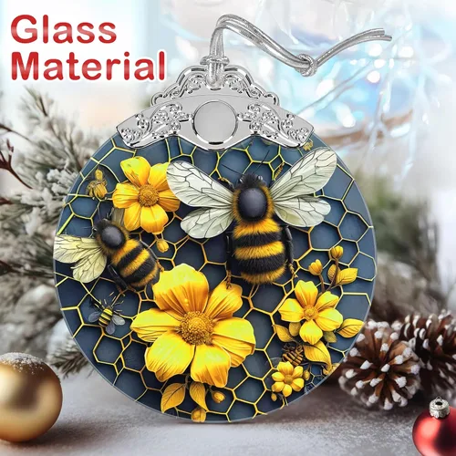 Miniatura 3 de Decoración navideña de abejas, adornos para árbol de vitrales, regalo de Navidad para amigos, familiares, compañeros de trabajo