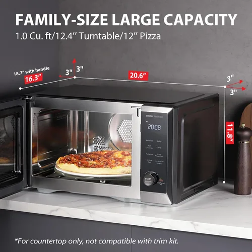 Miniatura 6 de TOSHIBA Combo de freidora de aire para horno de microondas y encimera, inversor, convección, asado, combo rápido, descongelación uniforme, sensor