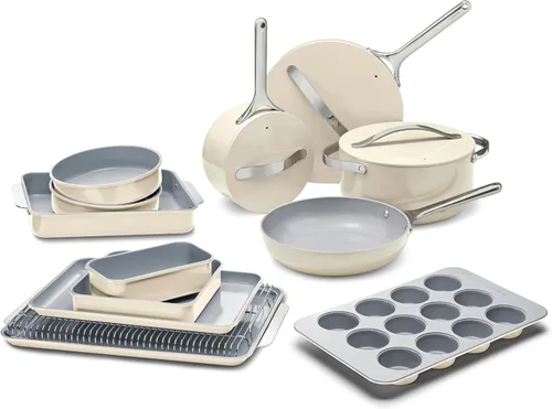 Miniatura 12 de Caraway Juego de 23 utensilios de cocina de cerámica antiadherente y utensilios para hornear, ollas, sartenes, tapas, bandejas para hornear
