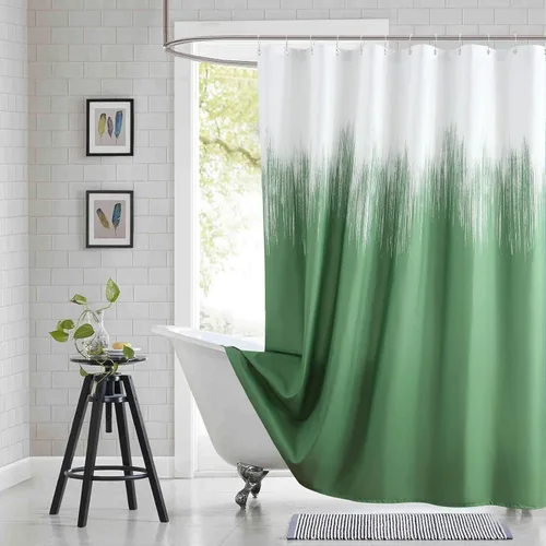 Miniatura 25 de Cortina de ducha gris, cortinas de ducha de tela de microfibra gris degradado para baño, cortinas de baño modernas impermeables, 72 pulgadas