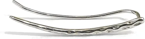 Miniatura 4 de Ear Climber Earrings Long Sterling Silver Climbers Crawler Bar Studs Hammered Textured 30mm Length