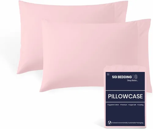 Miniatura 9 de SGI bedding Juego de 2 fundas de almohada estándar de 100% algodón egipcio, 1000 hilos, tejido de satén ultrasuave y lujoso, transpirable