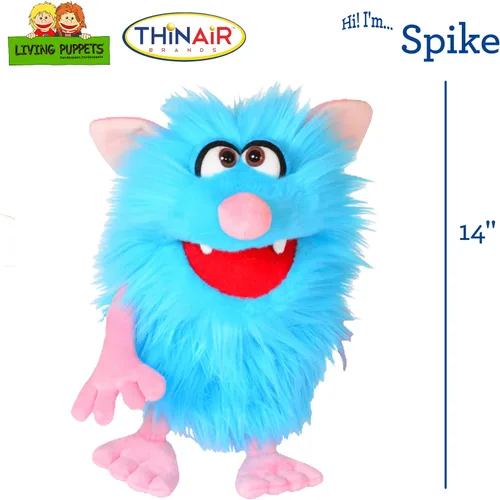 Miniatura 2 de Living Puppet - Spike, el monstruo amistoso color azul de 14 pulgadas, marioneta de mano afelpada para niños y niñas