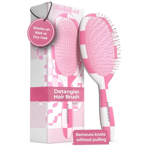 Miniatura 8 de FRAMAR Cepillo para desenredar el cabello morado, cepillo desenredante para mujeres, cepillo para cabello mojado para niñas, cepillo desenredante