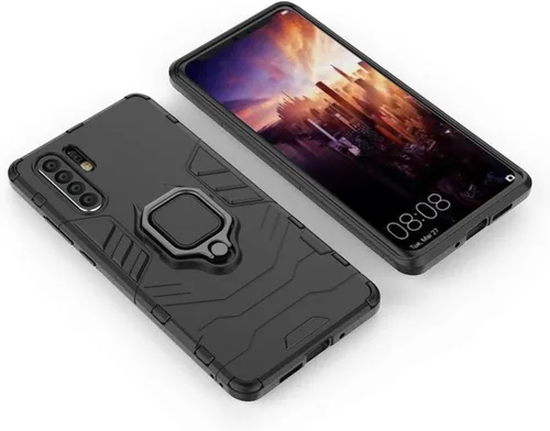 Miniatura 5 de Funda de teléfono para Huawei P30 Pro con protector de pantalla de vidrio templado y soporte magnético para anillo soporte soporte delgado