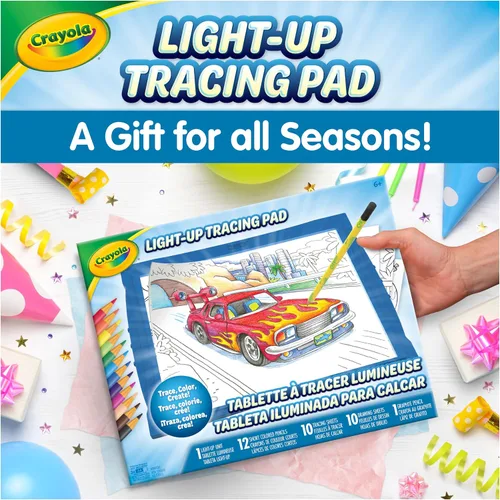 Miniatura 8 de Crayola Almohadilla de trazado iluminada: proyector de dibujo y trazado azul, para niños, regalos de vacaciones y Navidad para niñas y niños, mesa